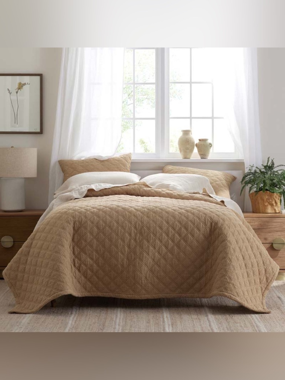 The Company Store Waffle Quilt - Wheat, Full/Queen Size Brand New